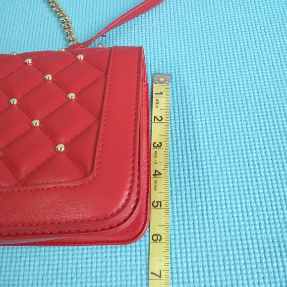 NWT Badgley Mischka Vegan Leather Red Crossbody Bag - Picture 8 of 11